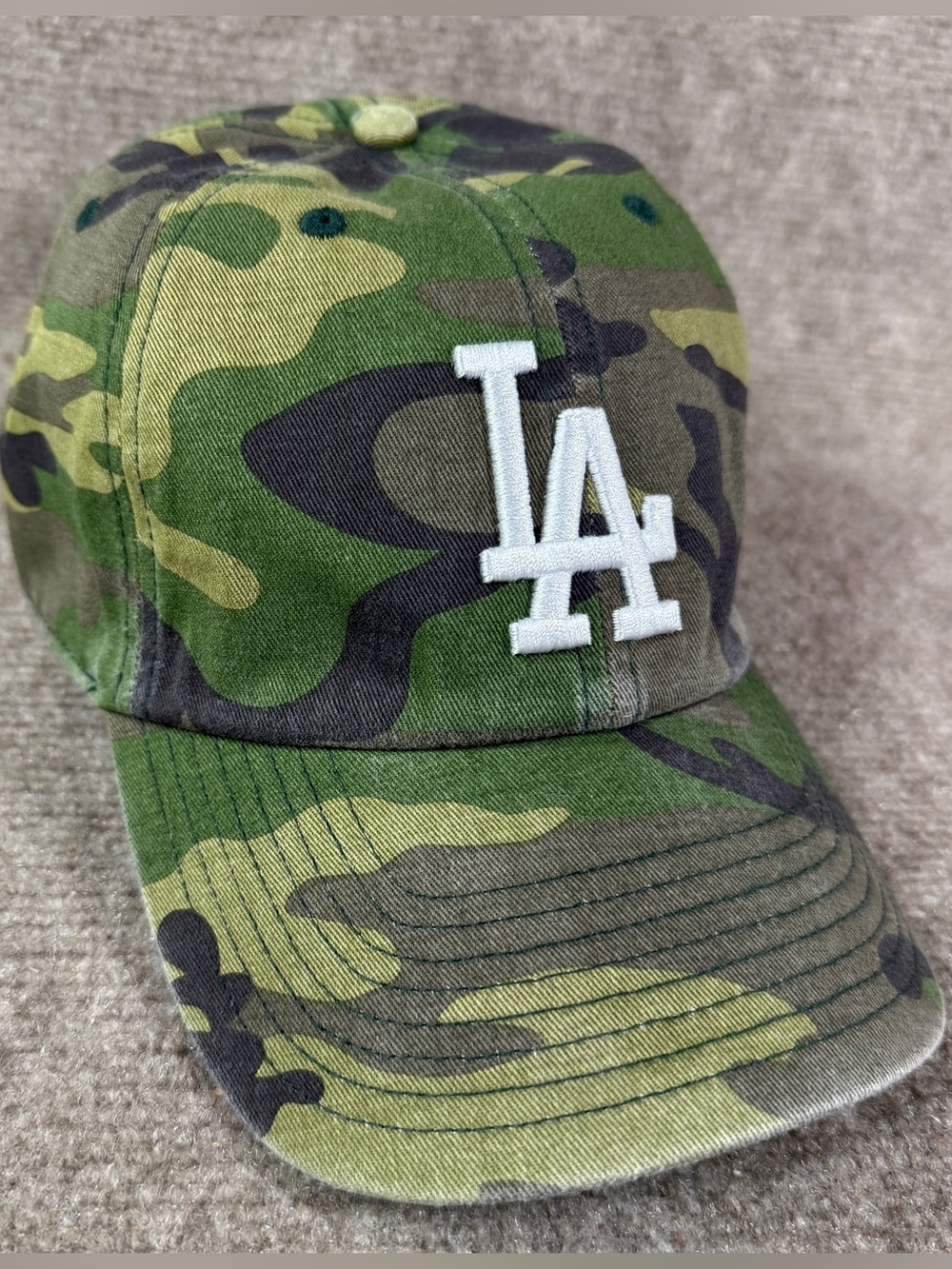 Los Angeles Dodgers Women’s Hat 47 Brand Camo Adjustable Slouchy Ponytail Hole